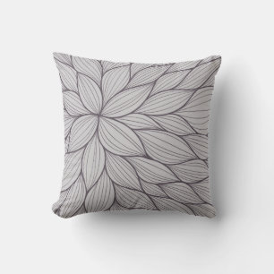 Grey Petal Watercolor Pillow