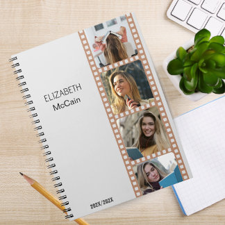 Grey Photo Booth - Trendy Modern Personalised Notebook