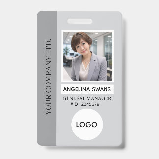Grey | Photo Employee Logo ID Badge