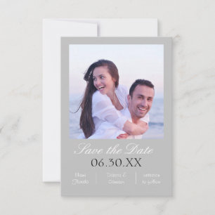 Grey Photo Vertical - 3x5 Save the Date