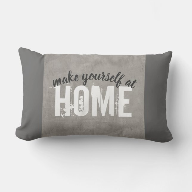 grey pillow with quote home decor (Front)