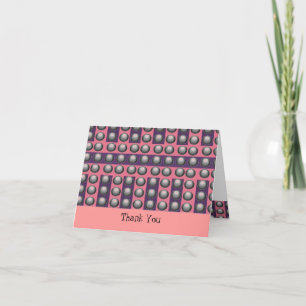 Grey, Pink and Purple Dot Pattern Thank You Card