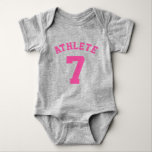 Grey & Pink Baby | Sports Jersey Design Baby Bodysuit<br><div class="desc">Grey & Pink Baby | Sports Jersey Design • Baby Football Bodysuit</div>