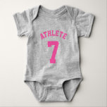 Grey & Pink Baby | Sports Jersey Design Bodysuit<br><div class="desc">Grey & Pink Baby | Sports Jersey Design • Baby Football Bodysuit</div>