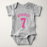Grey & Pink Baby | Sports Jersey Design Bodysuit<br><div class="desc">Grey & Pink Baby | Sports Jersey Design • Baby Football Bodysuit</div>