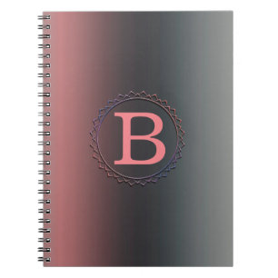 Grey, pink, black gradient, Ombre. Notebook