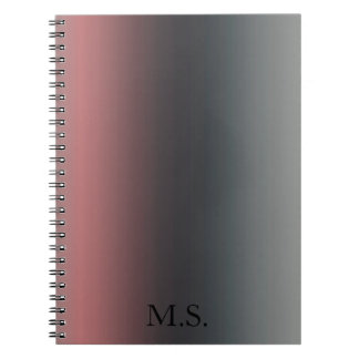 Grey, pink, black gradient, Ombre.  Notebook