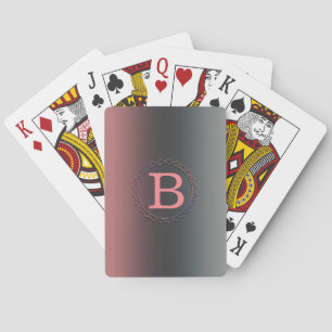 Grey, pink, black gradient, Ombre. Playing Cards