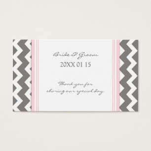 Grey Pink Chevron Wedding Favour Tags