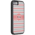 Grey pink chevron zigzag monogram pattern