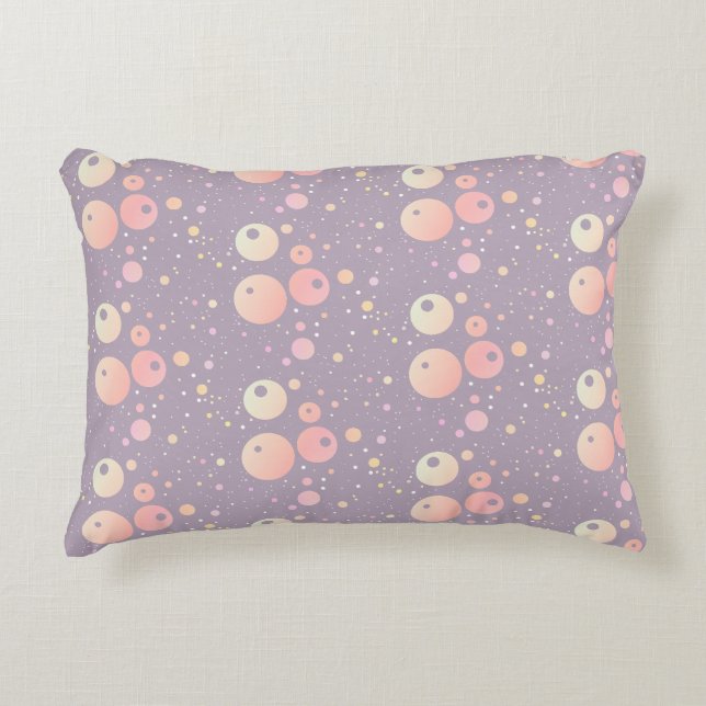 Grey pink dots pattern  decorative cushion (Front)