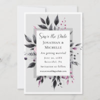Grey Pink Floral Modern Frame Bible Verse Wedding