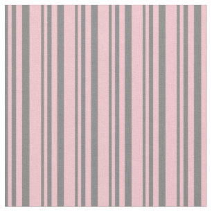 Grey & Pink Lined Pattern Fabric