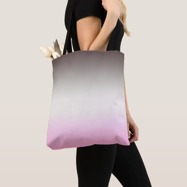 Grey pink Ombre Tote Bag (Close Up)