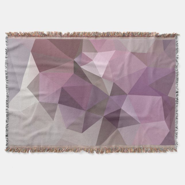 Grey pink , purple polygon pattern . throw blanket (Front)