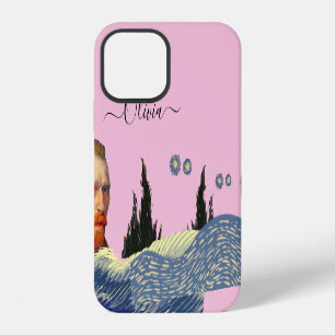 grey pink vincent artist NAME text editable iPhone 12 Case