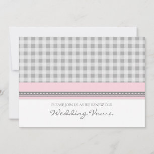 Grey Pink Wedding Vow Renewal Invitations