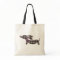 Grey Plaid Dachshund Wiener Dog Tote Bag