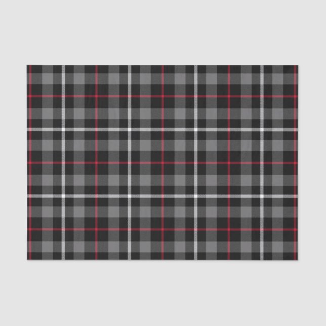 Grey Plaid For Christmas Tissue Paper (Front)