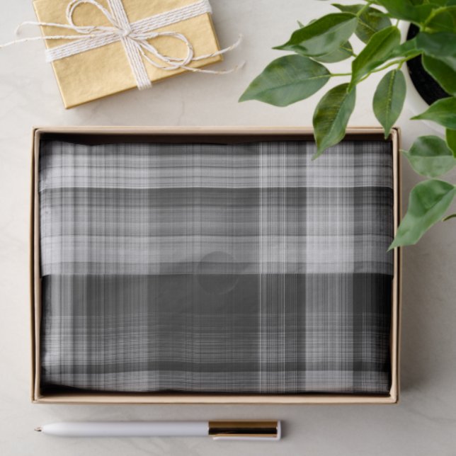 Grey Plaid Tissue Paper (Gift)