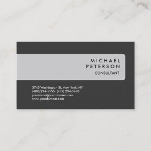 Grey Plain Modern Attractive Business Card