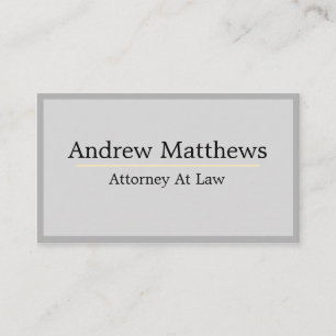 Grey Plain Simple Modern Attorney Law Office Business Card