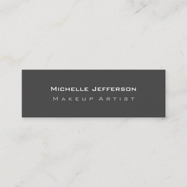 Grey Plain Slim Size Double-sided Business Card (Front)