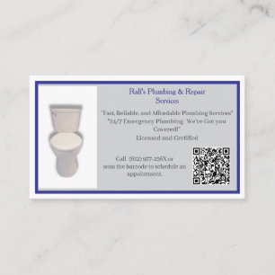 Grey Plumber Plumbing Services Toilet  Business Card
