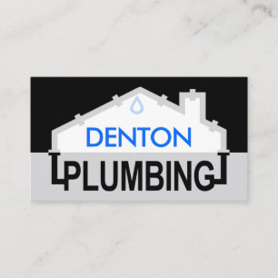 Grey PLUMBING Pipe Frame Business Card