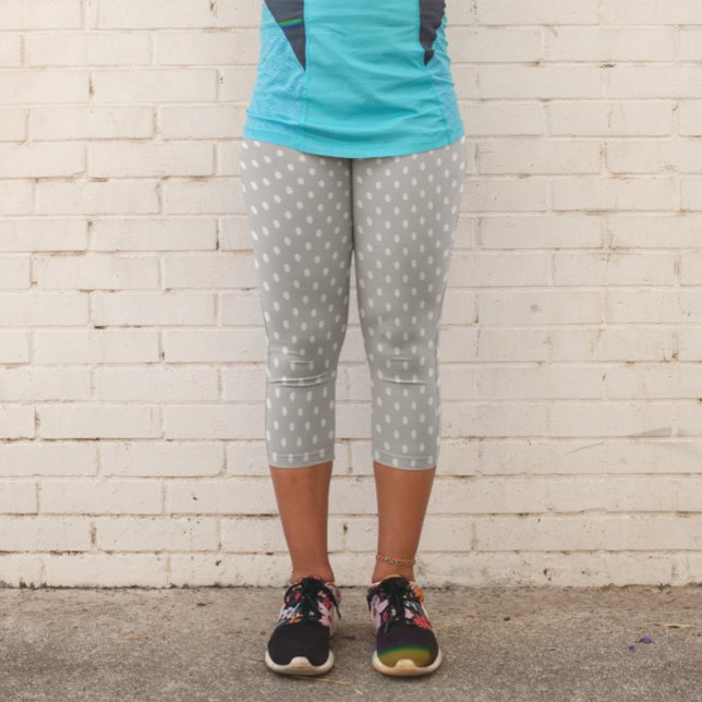 Grey Polka Dot Capri Leggings (Creator Uploaded)