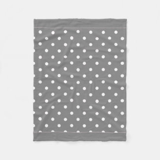 Grey Polka Dot Fleece Blanket