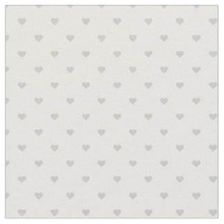 Grey Polka Dot Hearts Fabric