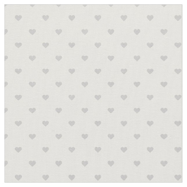 Grey Polka Dot Hearts Fabric (Close Up)