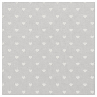Grey Polka Dot Hearts Fabric