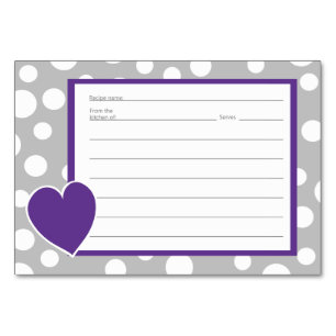 Grey Polka Dot Pattern Recipe Cards