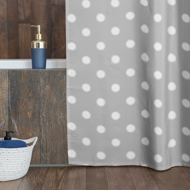 Grey Polka Dot Shower Curtain (Creator Uploaded)