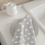 Grey Polka Dot Tea Towel<br><div class="desc">Grey polka dot kitchen towel</div>