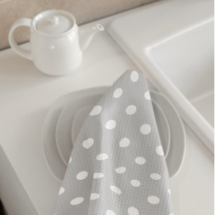 Grey Polka Dot Tea Towel