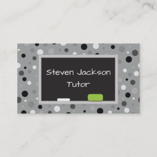 Grey Polka Dot Tutoring Business Card