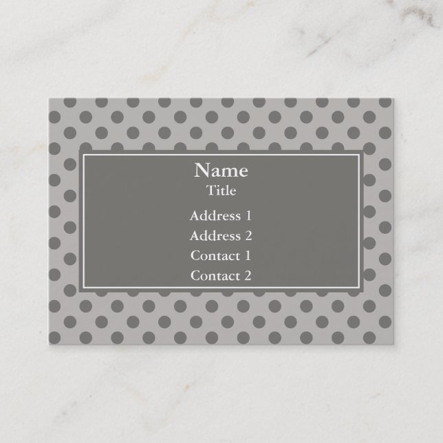 Grey Polka Dots Business Card (Front)