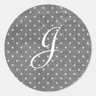 Grey Polka Dots Classic Round Sticker