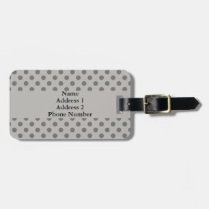 Grey Polka Dots Luggage Tag