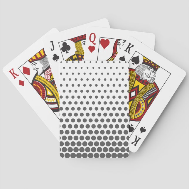 Grey Polka Dots Modern White Playing Cards (Back)