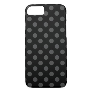 Grey polka dots on black Case-Mate iPhone case