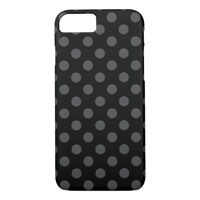 Grey polka dots on black Case-Mate iPhone case (Back)