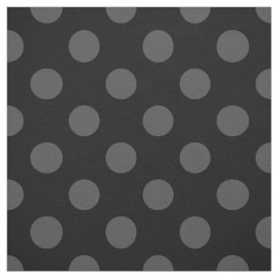 Grey polka dots on black fabric