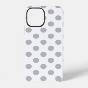 Grey polka dots on white iPhone 12 case