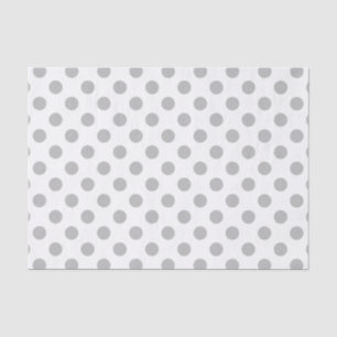 Grey polka dots on white tissue paper