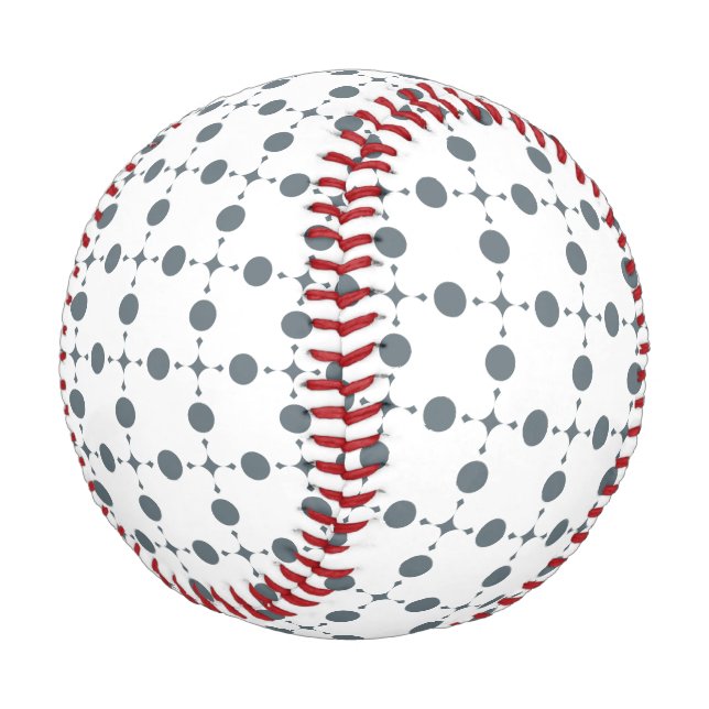 Grey Polka Dots, Polka Dot Pattern, Dots, Dotted Baseball (Angled)