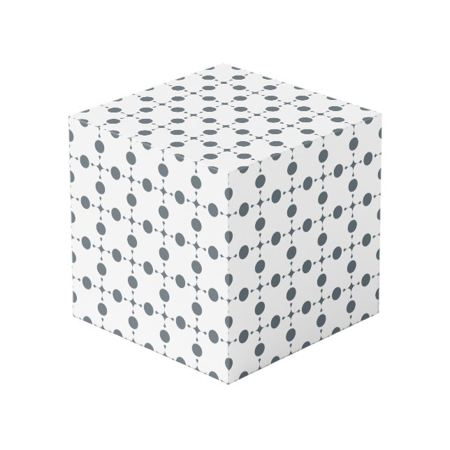 Grey Polka Dots, Polka Dot Pattern, Dots, Dotted Cube (Front Angled)